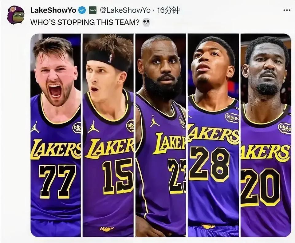 湖人媒体LakeShowYo更新社交媒体：“谁能阻止我们？”
奥尼尔留言：“我奶