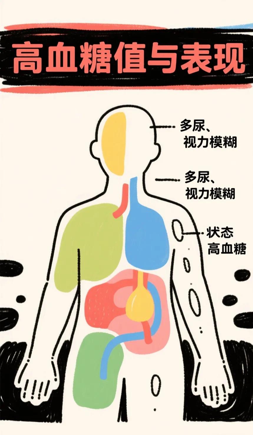 高血糖和低血糖

1. 高血糖（血糖过高）
高血糖通常指空腹血糖≥7.0 mmo