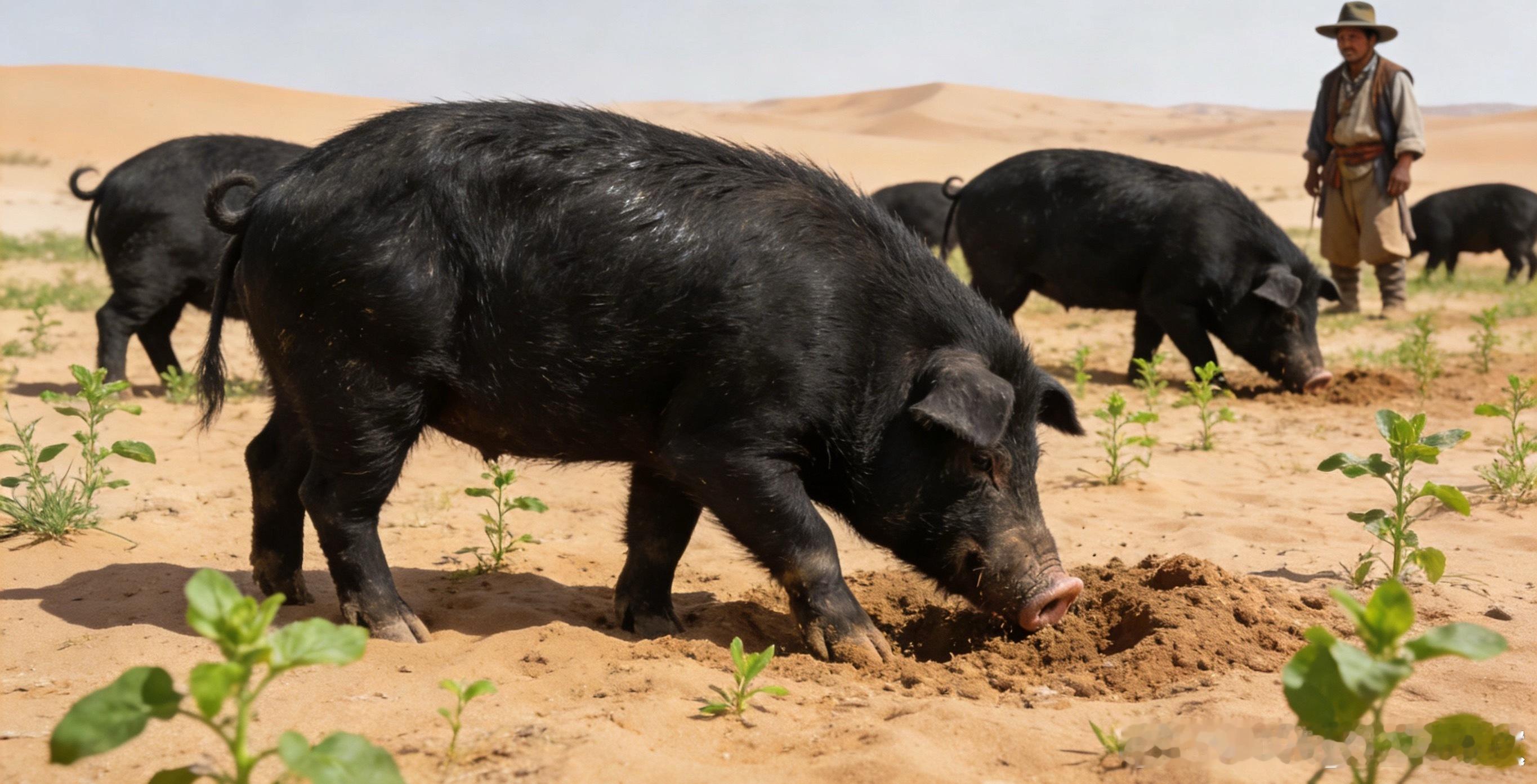 十万头猪拱进沙漠治沙真成了咱这智慧哈哈哈！谁能想到，利用猪拱地这件事拿来治沙。沙