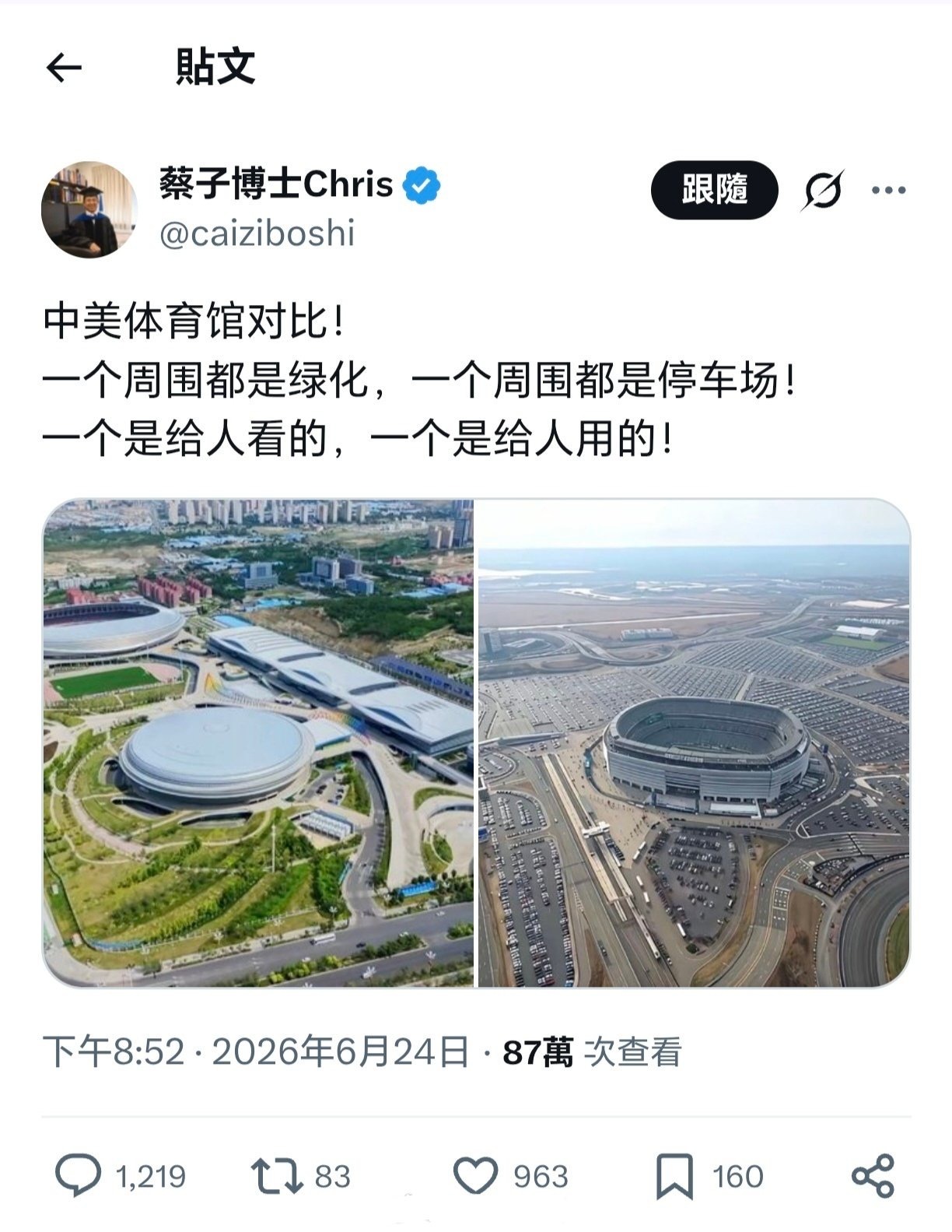 中美体育馆对比！等等，美国体育场连地下停车场都没有，也叫先进吗？这下理解为什么世