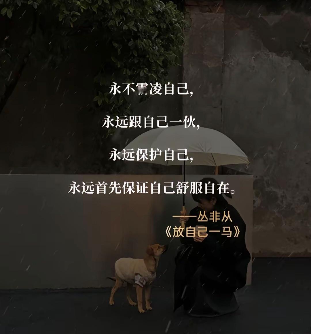 永远不霸凌自己，永远跟自己一伙。 