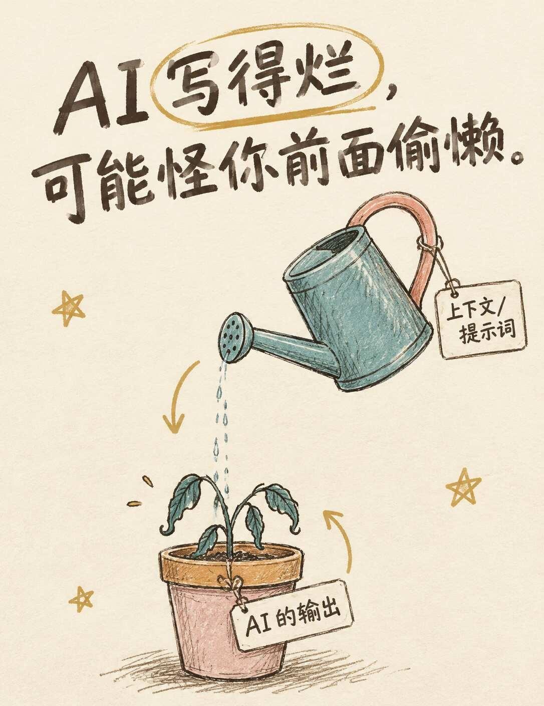 AI写得烂，可能怪你前面偷懒
同样一条提示词，别人用AI写得又快又好，你写出来一