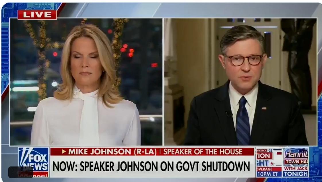 美国约翰逊议长：我们正在全力限制舒默政府停摆造成的损害

在持续数周的政府关门危