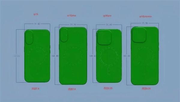 #iPhone16全系尺寸曝光#单手👋把握不住了。iPhone 16：高度14