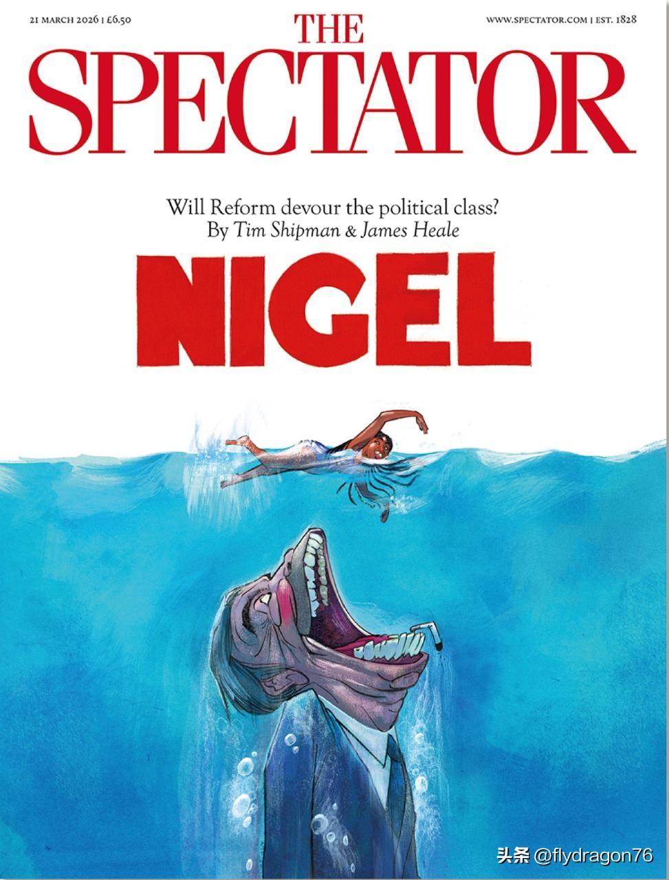英国周刊《旁观者》（*The Spectator*）推出了一期引人注目的新封面：