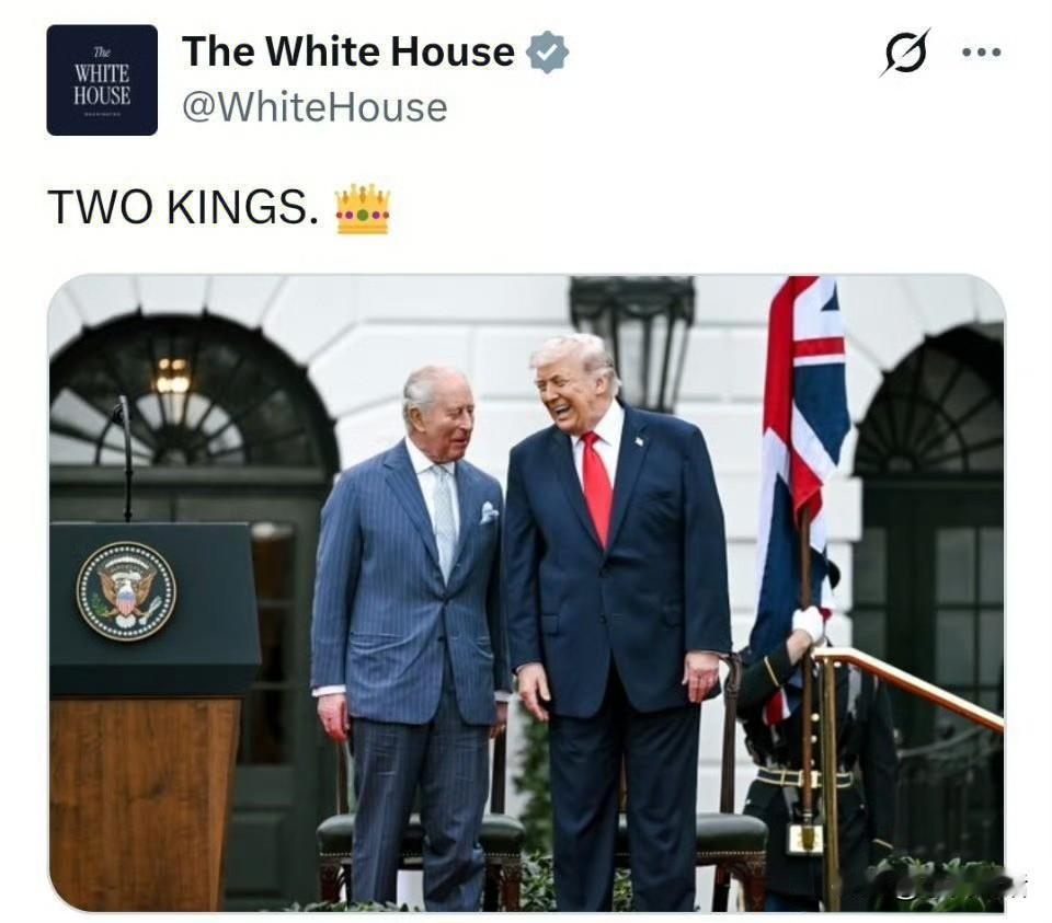 一个名正言顺！一个借题发挥，外加厚颜无耻！[偷笑]
白宫发布了一张特朗普与英国国