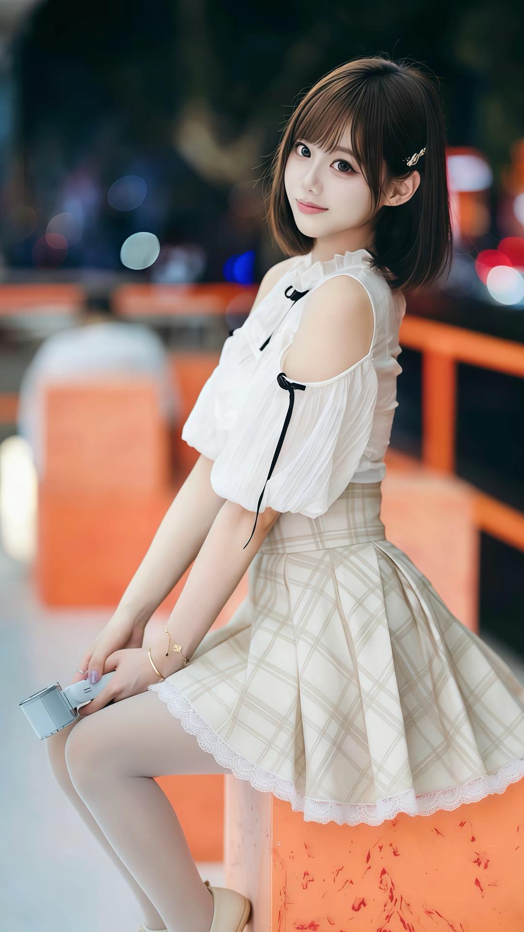 这组照片呈现出都市时尚、甜美元气的风格，少女在现代感的室内空间中展现出灵动多变的