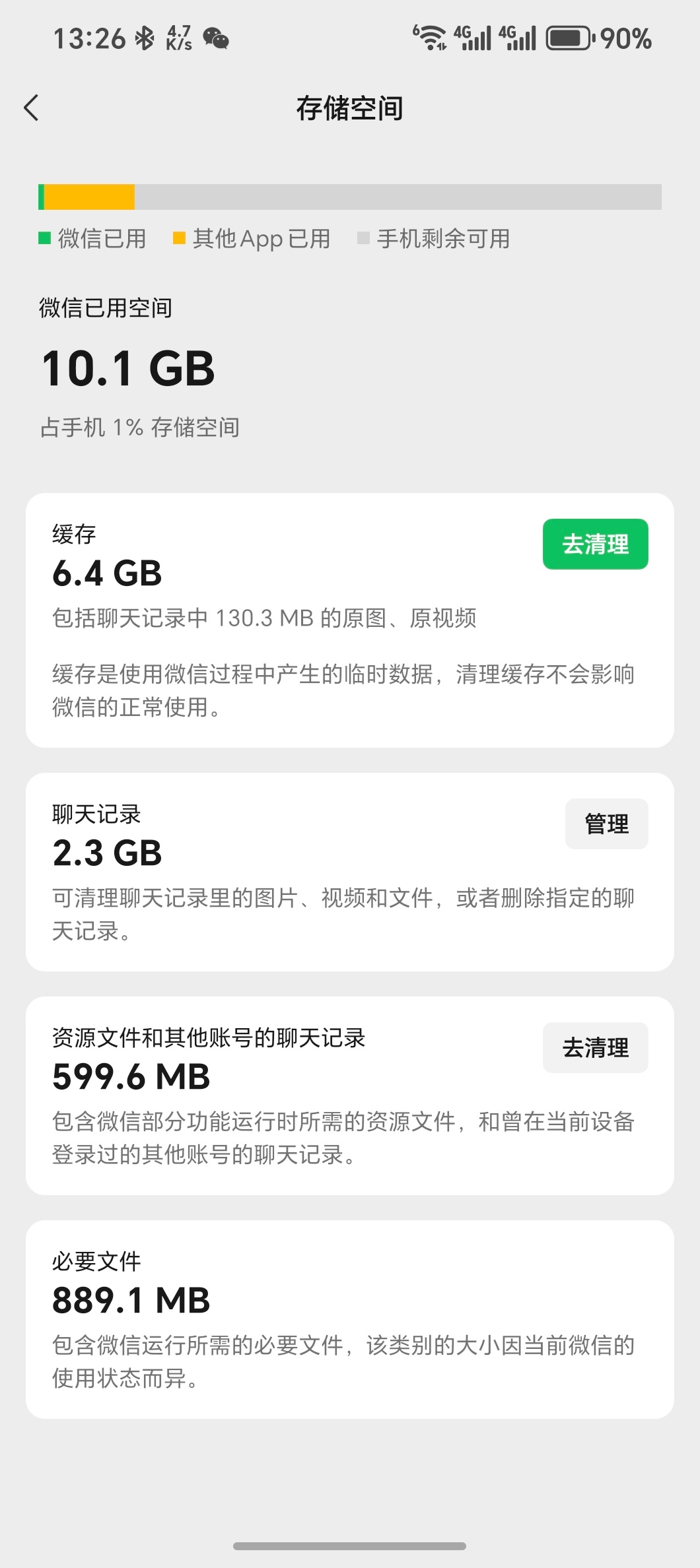 才用了不到一个月的荣耀Magic V5，已经用了十个G。微信平板登录，一个月10