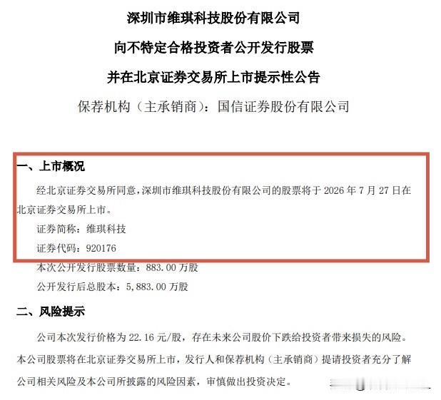 快讯：维琪科技7月27日上市交易

“多肽原料第一股”维琪科技刚刚发布公告称，公