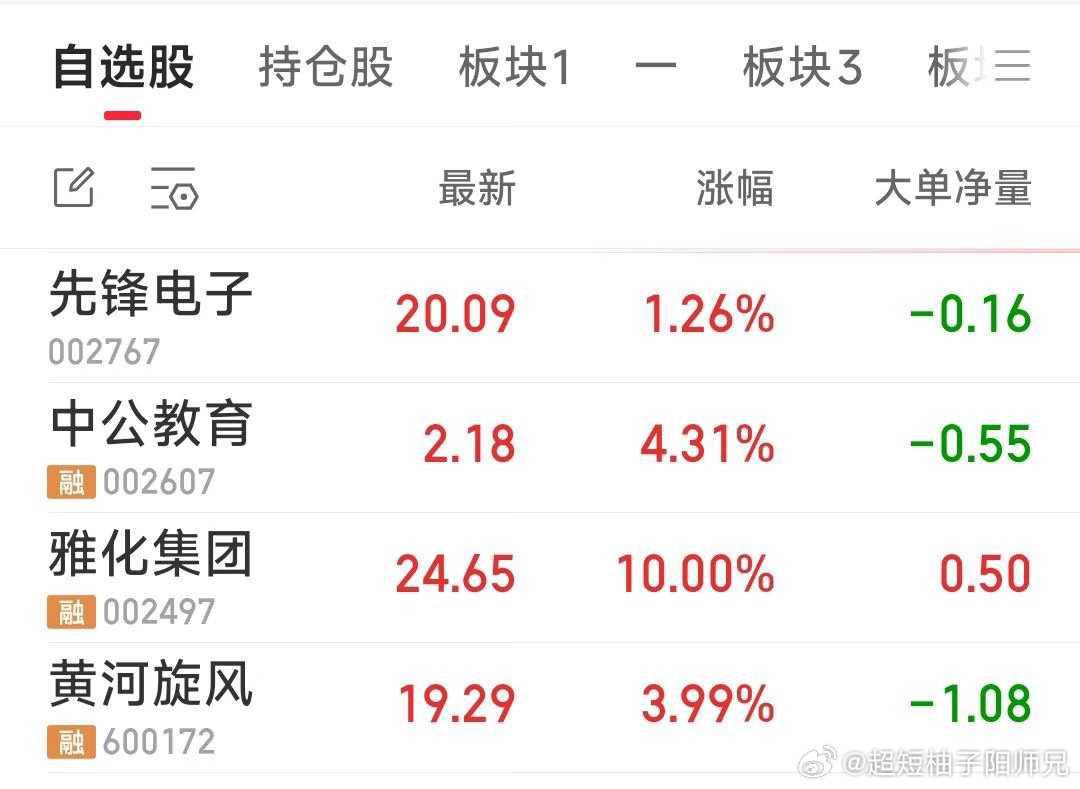 存储概念股又爆发【自娱自乐，我行我素】今天新入了这4牛：雅化集团，黄河旋风，中公