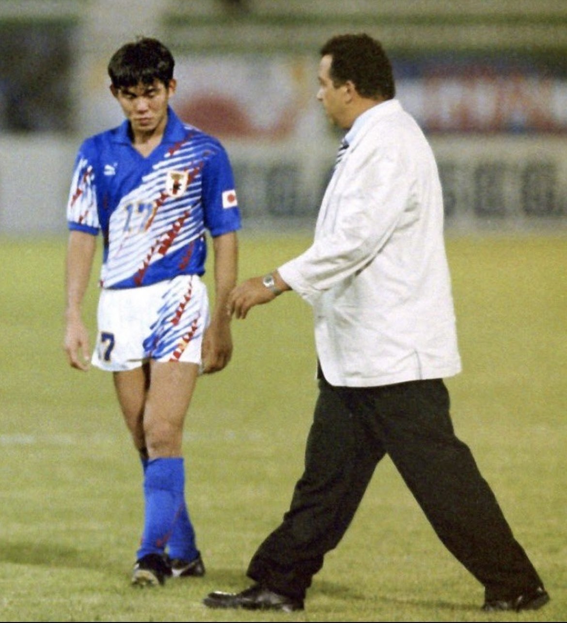 若论体育竞技中的切肤之痛，森保一可谓深有体会。1994年世界杯，因在对阵伊拉克的