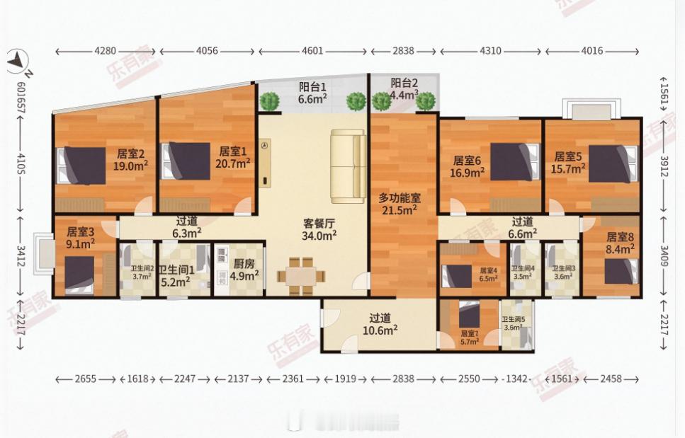 深圳南山中心区老破大，255平9房，卖706万，单价2.7万，出租的话可以租1.