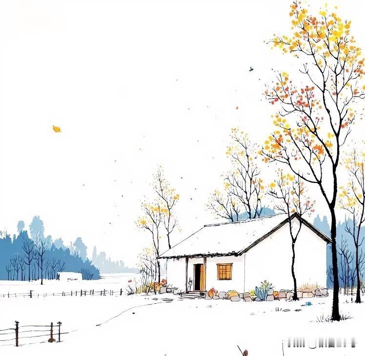 给2026的自己写句话 冬日暖阳下，静谧乡村小屋，暖意融融。