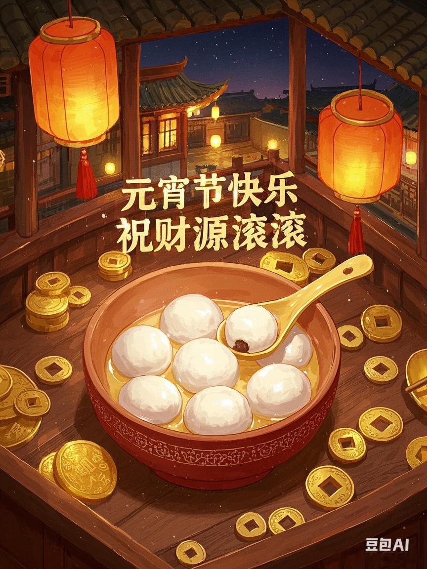 元宵节快乐ʕっ•ᴥ•ʔっ🏮，祝大家财源滚滚，红红火火[鲜花] 