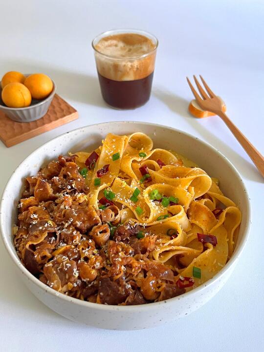 一人食干净饭🍴辣沙茶肥牛炒意面🍝
