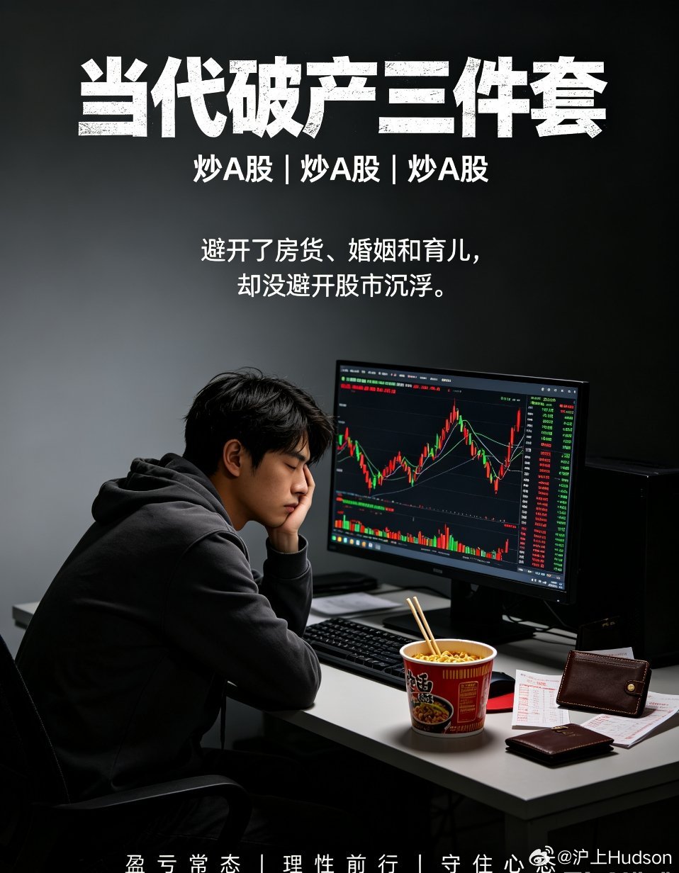 当代年轻人的破产三件套：炒A股，炒A股，炒A股最近刷到一则网友投稿，看完瞬间破防