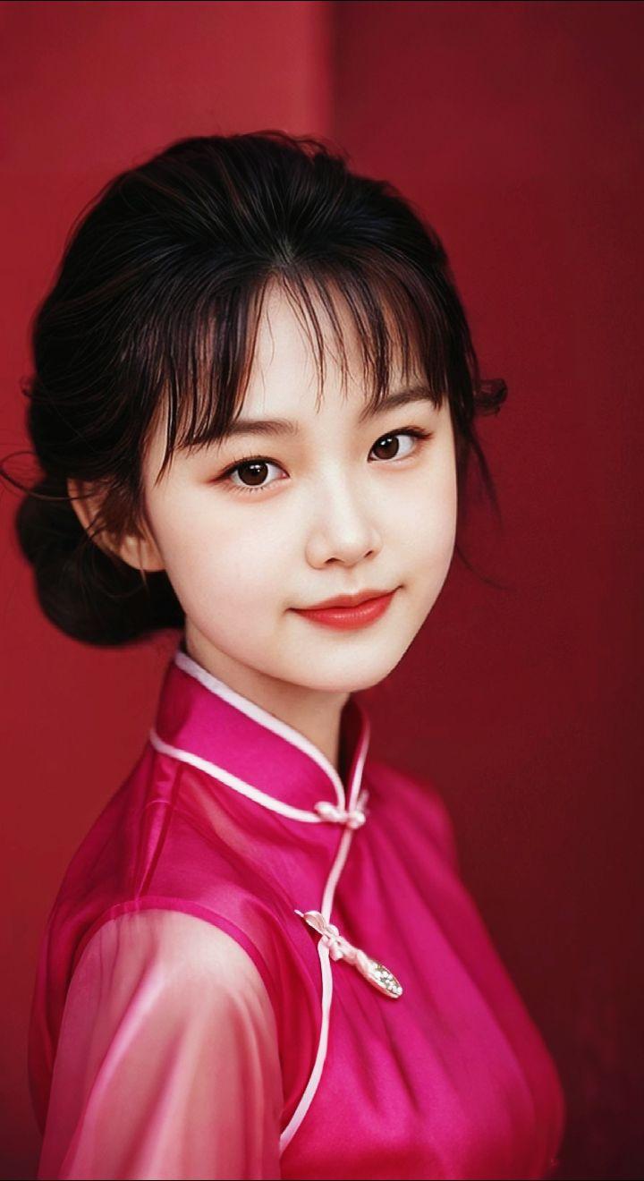 AI扩图 AI艳粉微笑