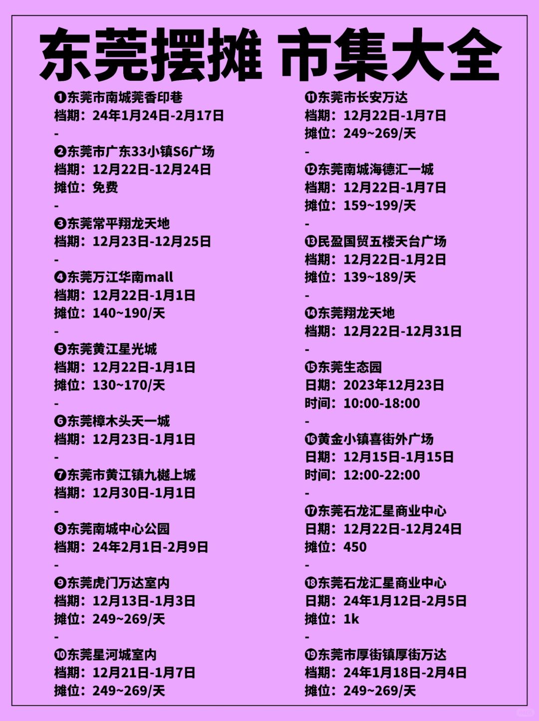 想在东莞摆摊，⓳个市集活动早知道！