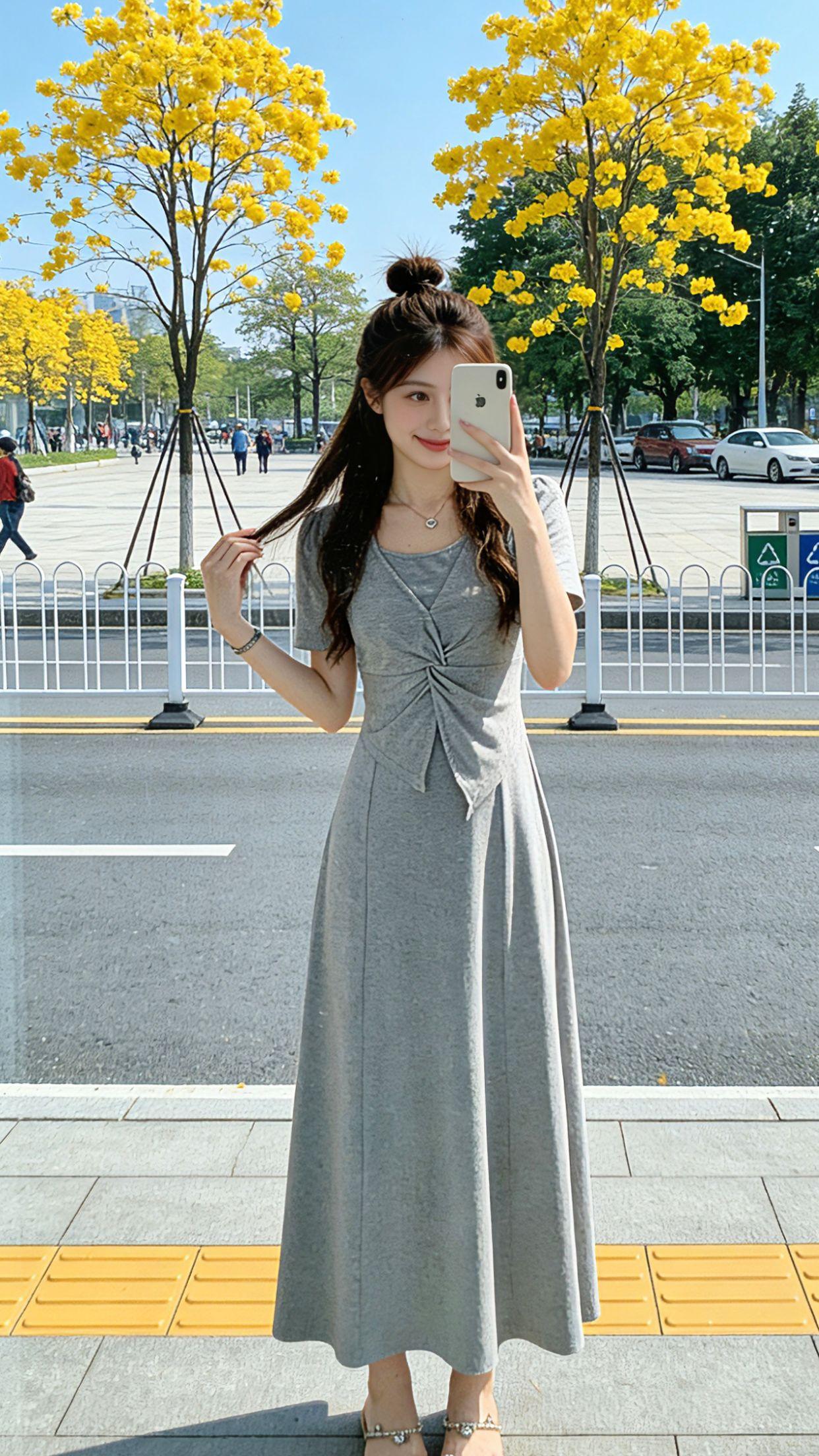 微胖姐妹别划走！这条夏日长裙太懂我们了！扭结设计藏住腰腹小肉肉，假两件版型不挑身