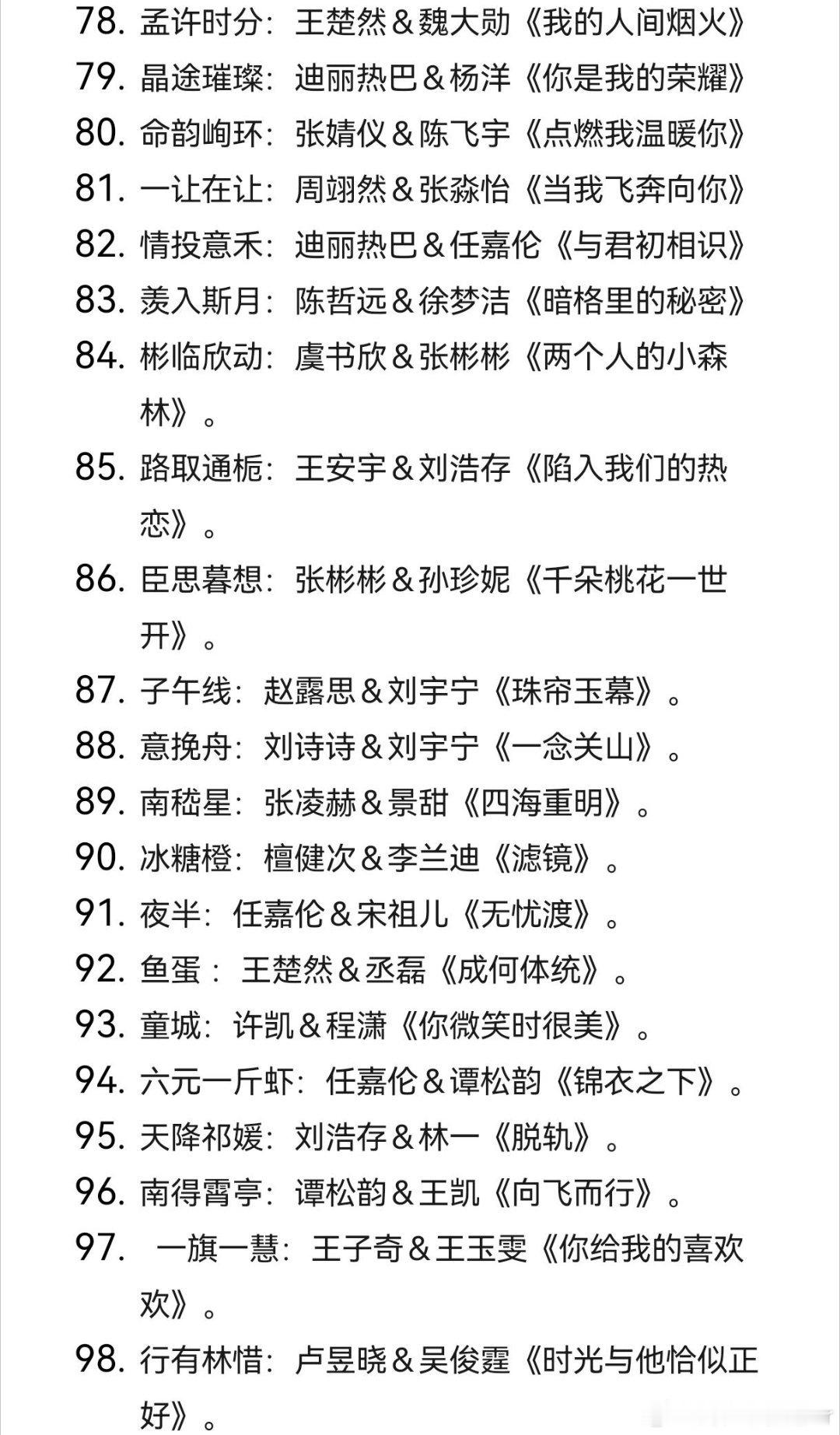 电视剧cp名你都知道多少？欢迎在评论区推荐～ 