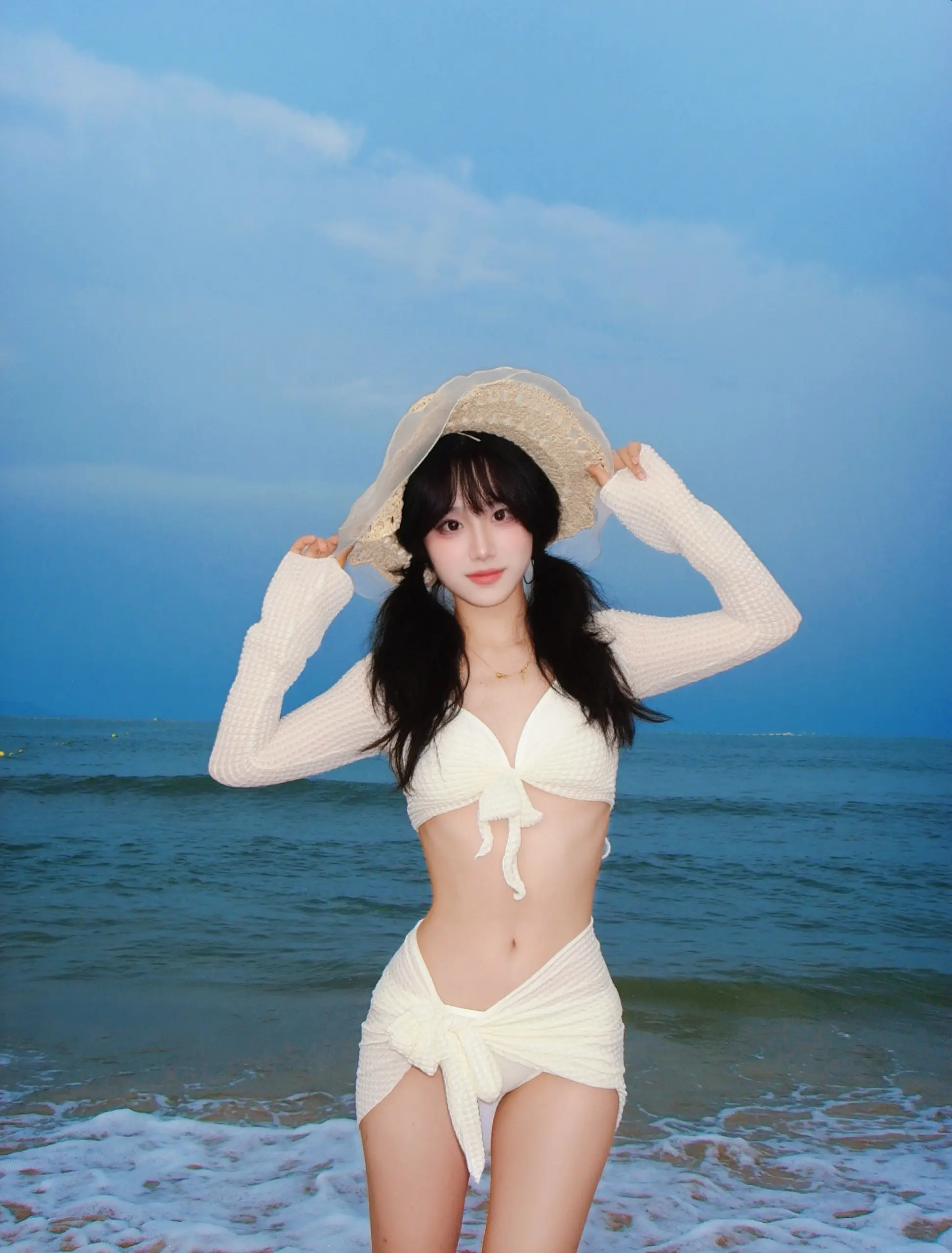 失约的海我替你看了。漫画身材抽象度假穿搭