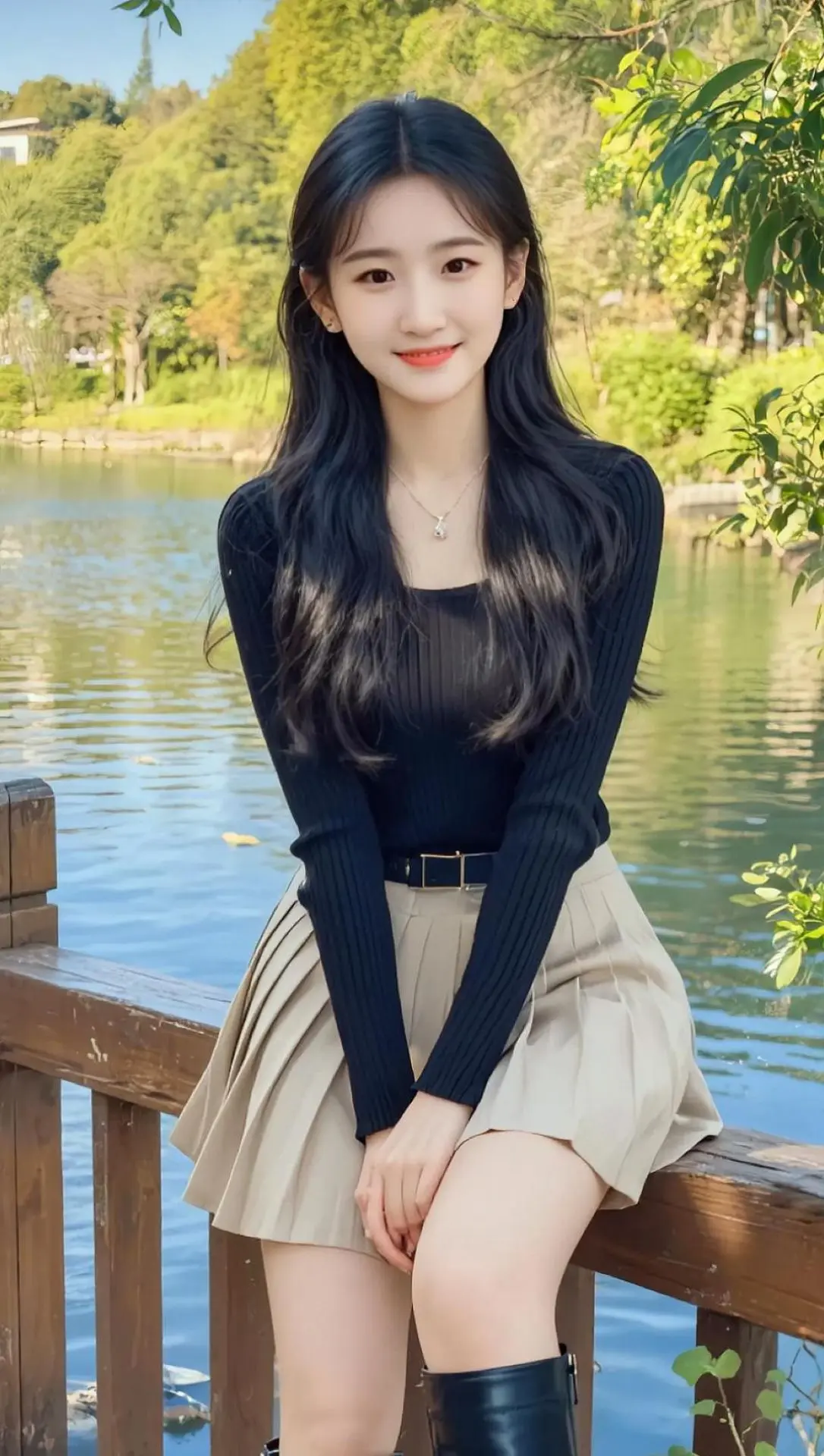 AI湖畔微笑写真 随变ai随便玩