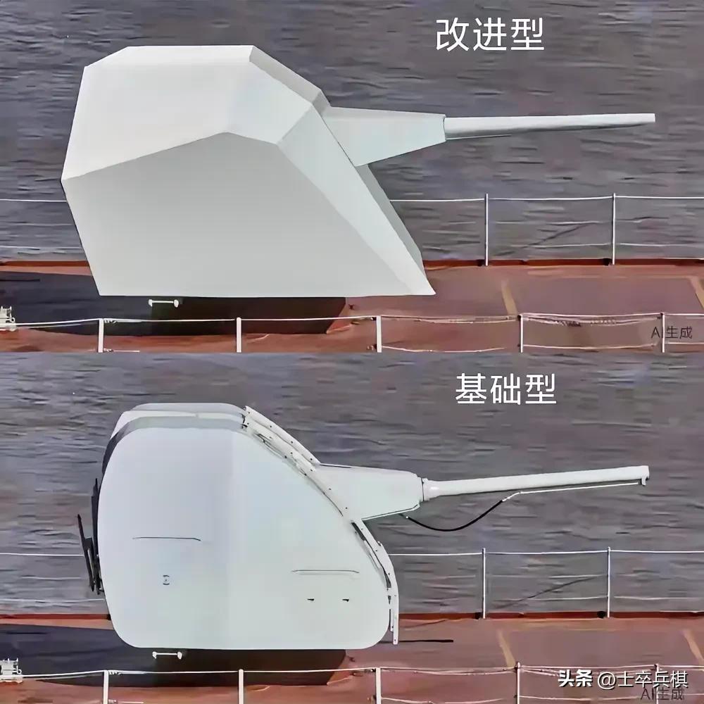 054B护卫舰上100㎜舰炮我亲自操刀改进了一下，大家看看颜值如何？