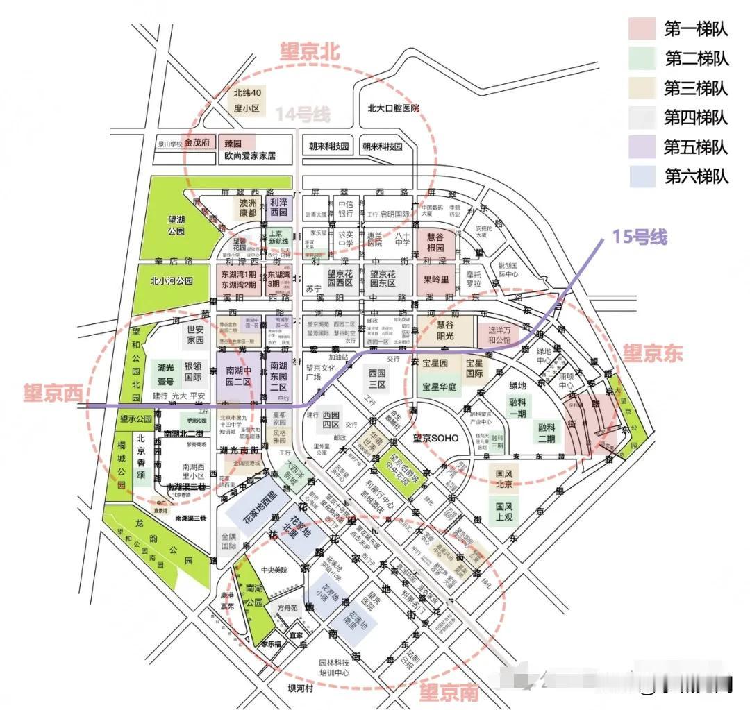 望京板块分布、楼盘分布。
通勤望京的新房