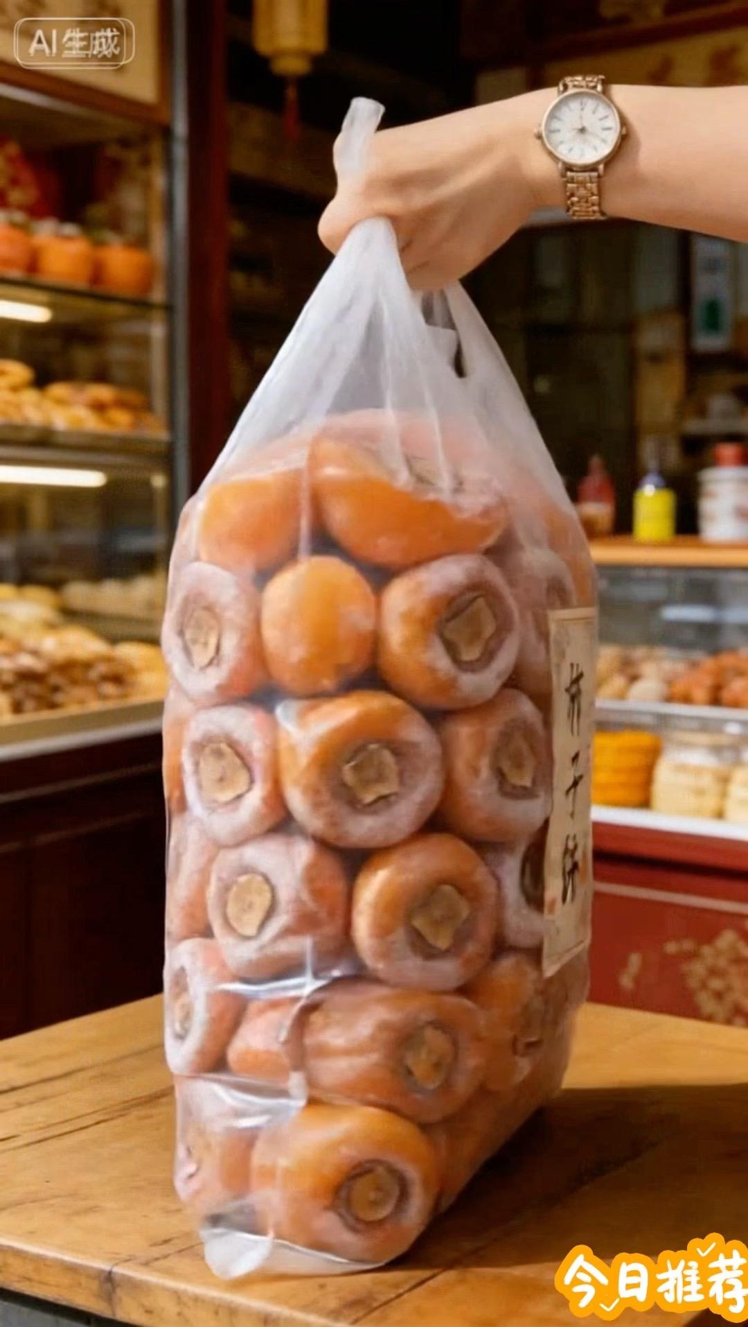 农家新鲜霜降圆柿子饼！    .