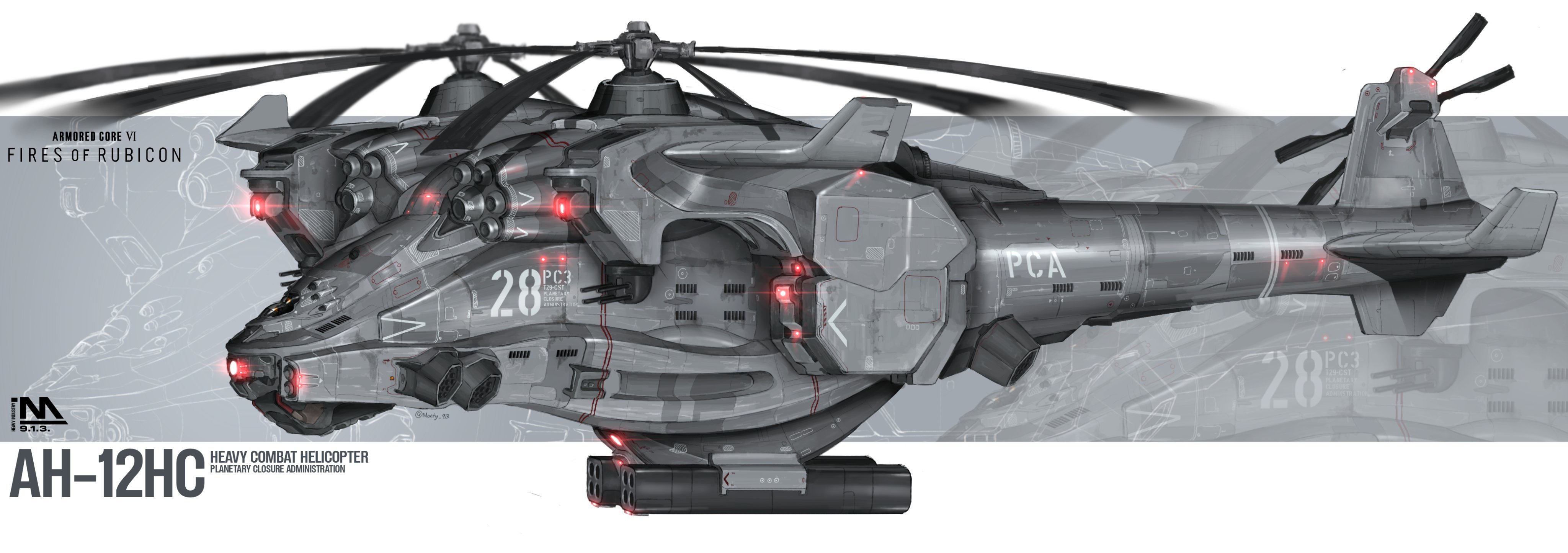 装甲核心6 AH-12HC重型武装直升机by Monty_913 