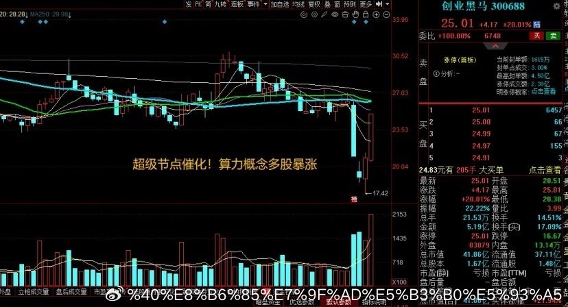 大A今天最牛的票已经诞生了！由于炒作国产算力产业链，今天公司从低位直接20cm，
