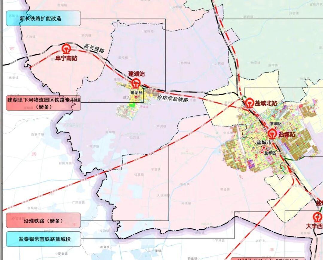 沿淮高铁建成后，盐城与安徽联系将实现质的飞跃。

盐城至蚌埠、阜阳等皖北城市将进
