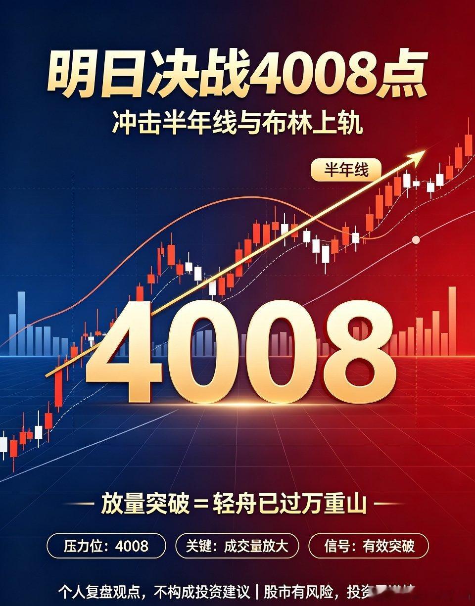 明日生死突破！4008点决战半年线，牛市拐点就在今天！实话实说！A股盘面已经彻底