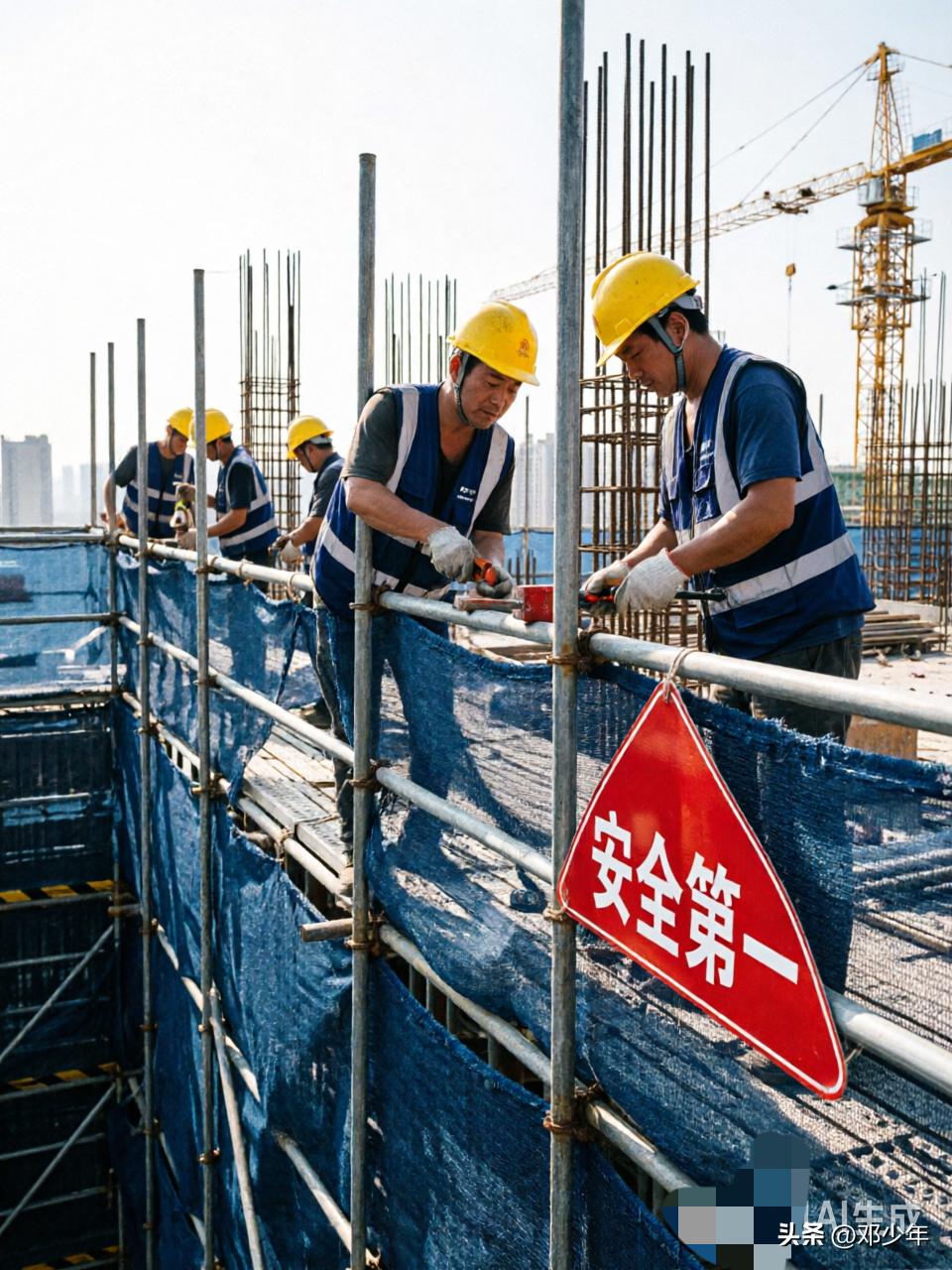 楼上邻居阿姨说她的一位男性亲戚第一天去工地干活就从5米高的架子上摔下来，​导致双