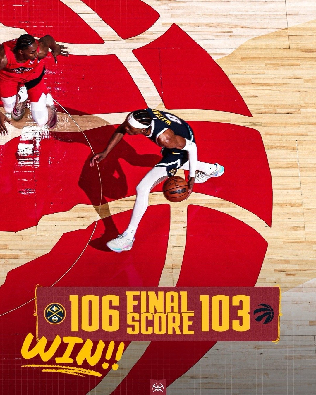 掘金vs猛龙残阵掘金客场106-103险胜猛龙!约基奇等4主力缺阵，沃特森24分