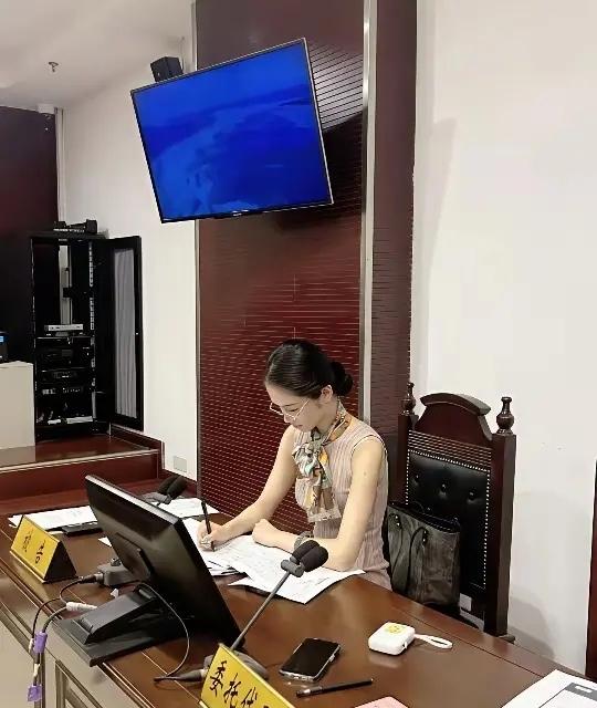 这位女士是律师还是法院的，看不出来