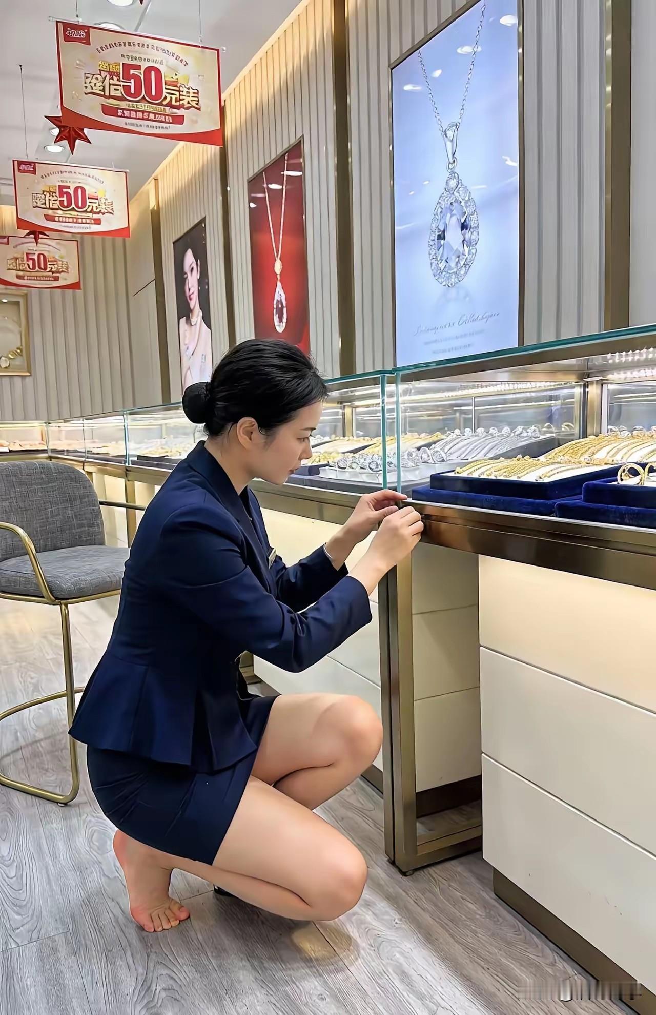 如今的黄金珠宝店的生意真的越来不好做了，老家就有中国黄金品牌的好几家黄金店都关门