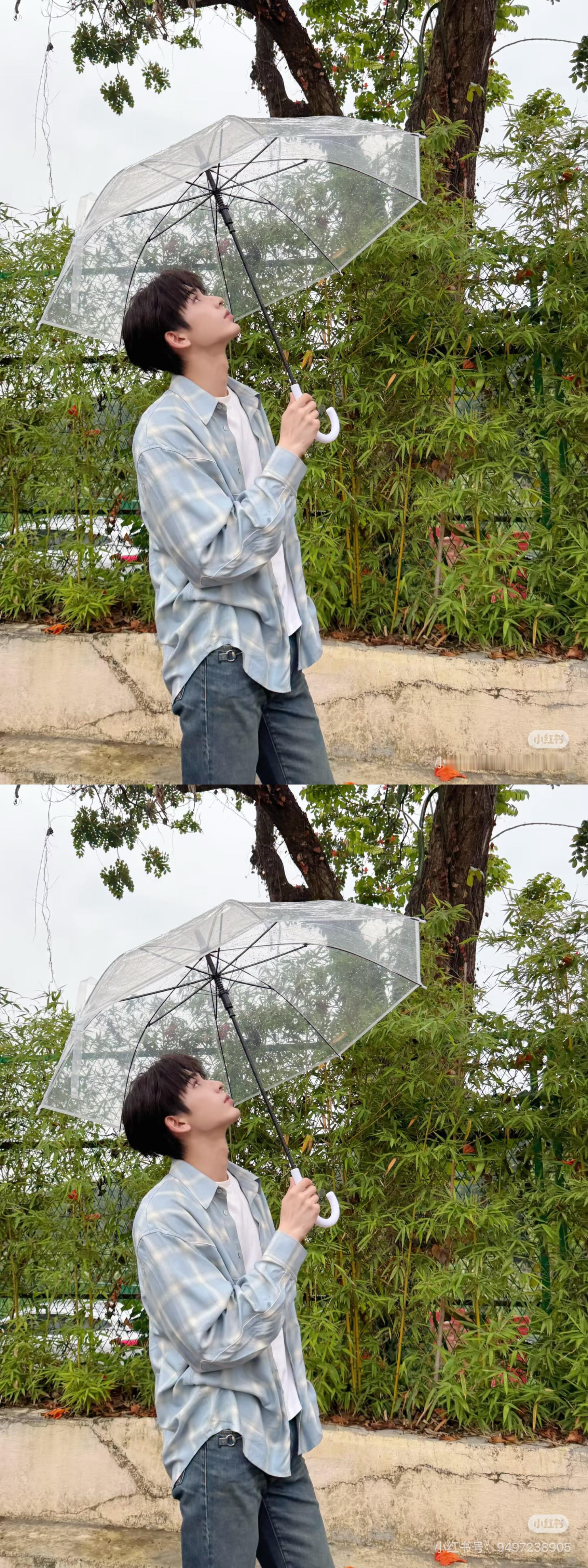 张凌赫雨中撑伞漫步氛围感.张凌赫雨中撑伞漫步 张凌赫今日份更新，哇哦雨中漫步太帅