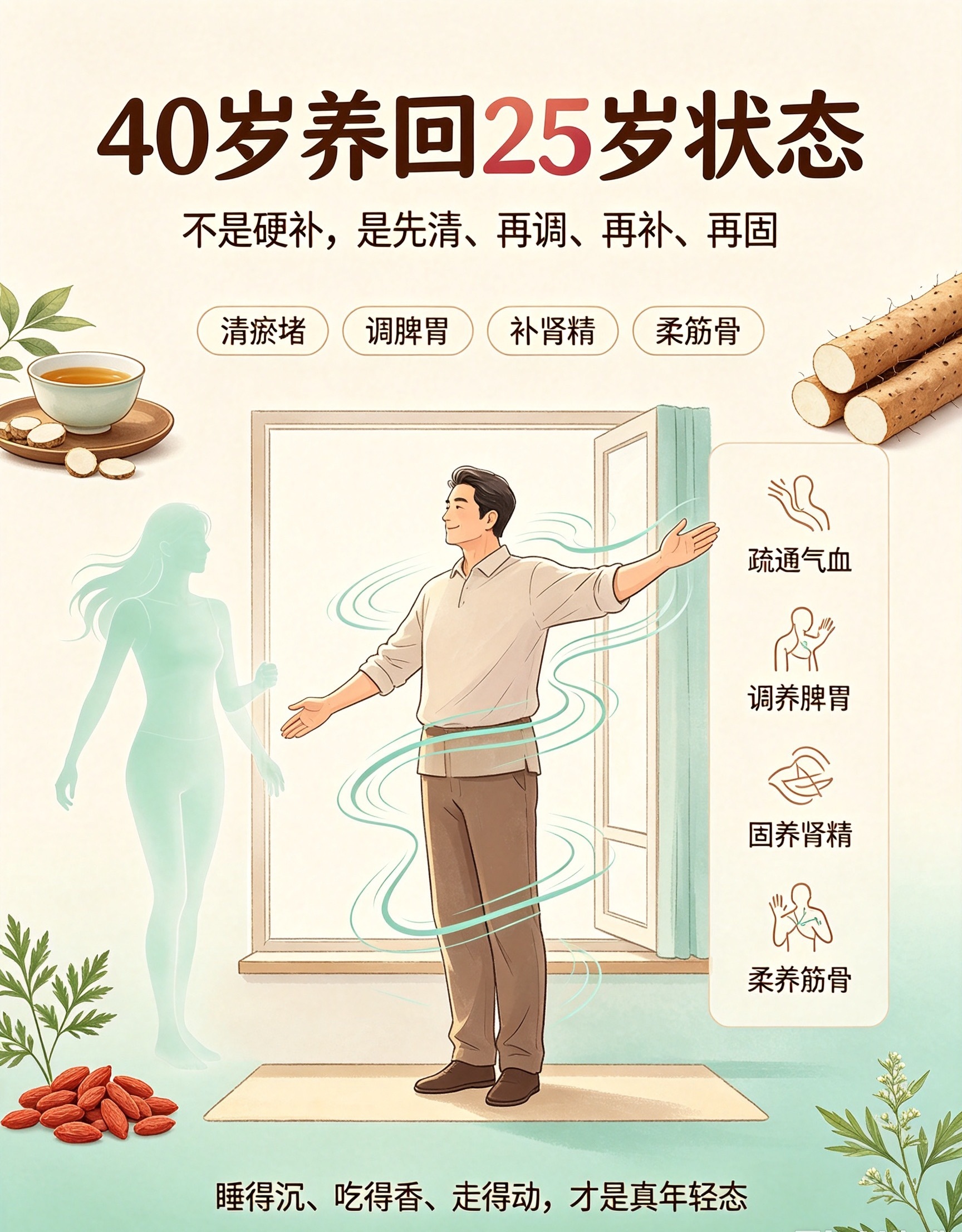 人到40最扎心的感受：不是年纪大，是身体“垮”得快。熬一次夜缓三天，走久点腰腿酸