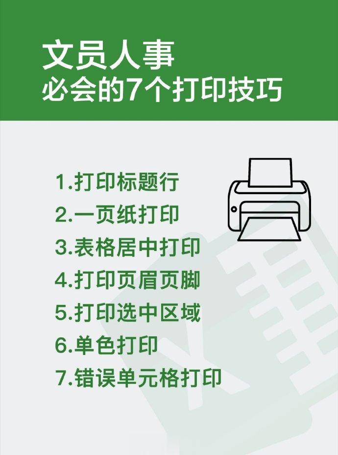 文员人事一定要会的7个打印技巧！ ​ ​​​