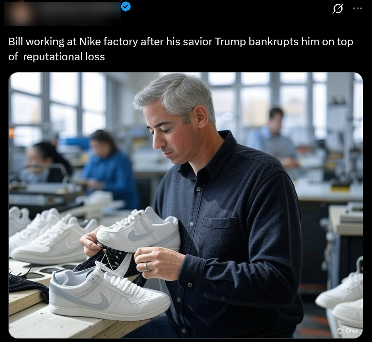 【#美国亿万富豪被P打工图后自嘲好图# 】“在被他的大救星特朗普害到破产、名誉扫