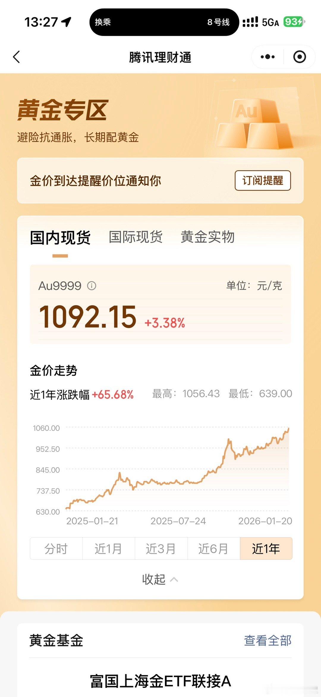 金价大涨3.71%我是1号买的，现在已经比我买的时候一克涨了100了