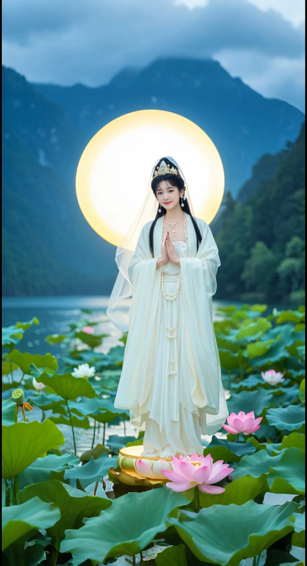 AI扩图 AI观音下凡