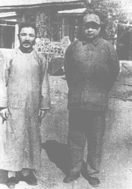 抗日同盟军总司令冯玉祥(右)与前敌总司令方振武。