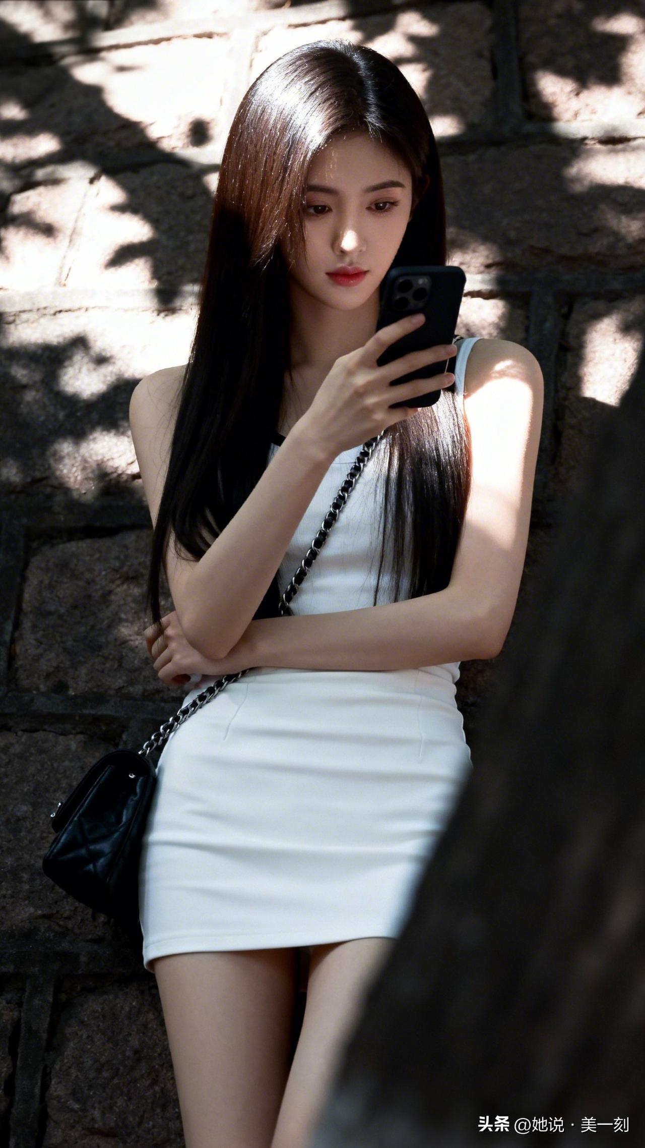 夏日穿搭指南：白色连衣裙搭配黑色包包，简约又时尚！随手一拍的氛围感