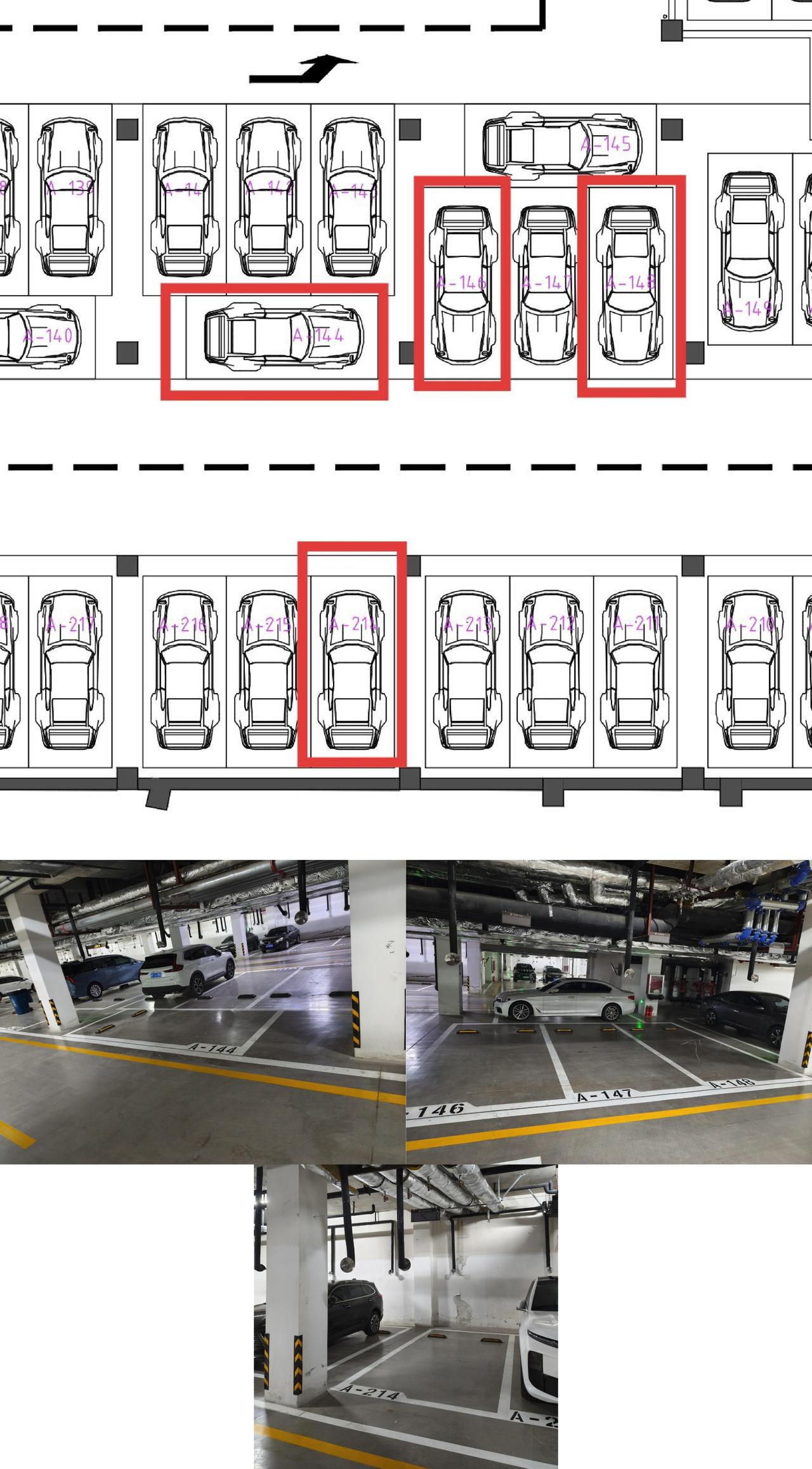 新房抢停车位，红框位置你们觉得哪个停车位更好？