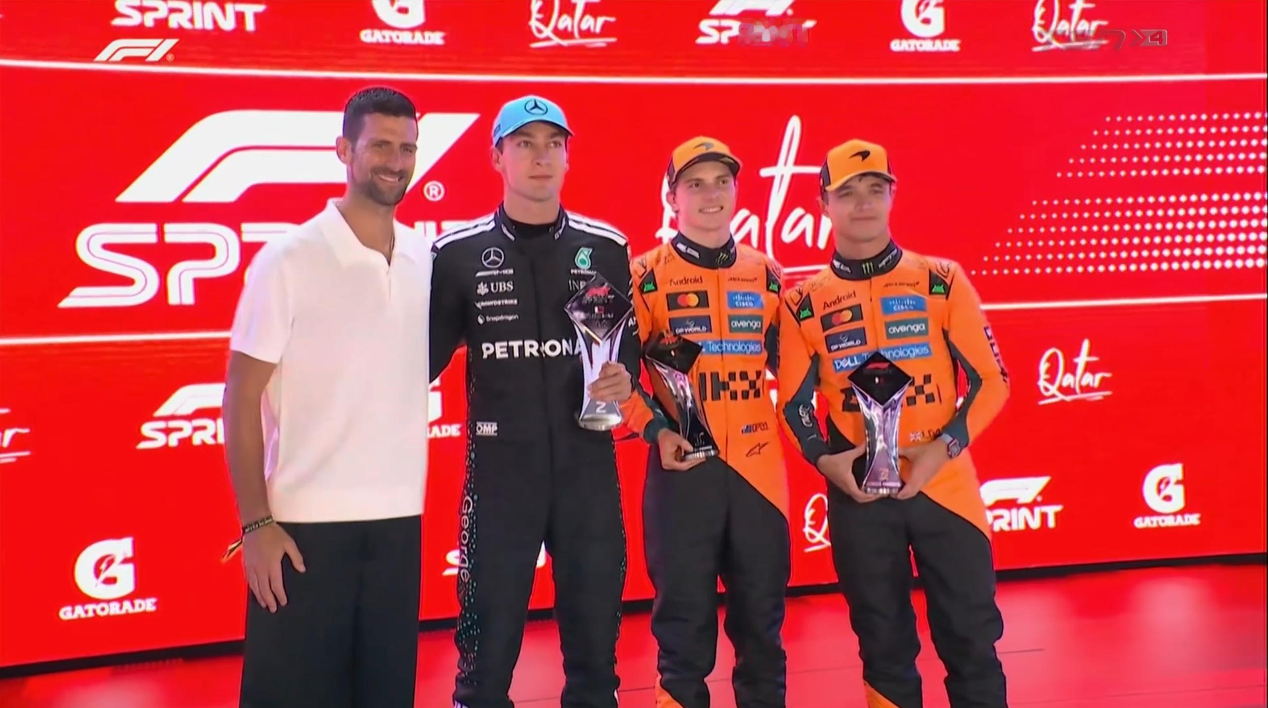 德约科维奇来给今天的Top3颁奖！F12025F1卡塔尔大奖赛