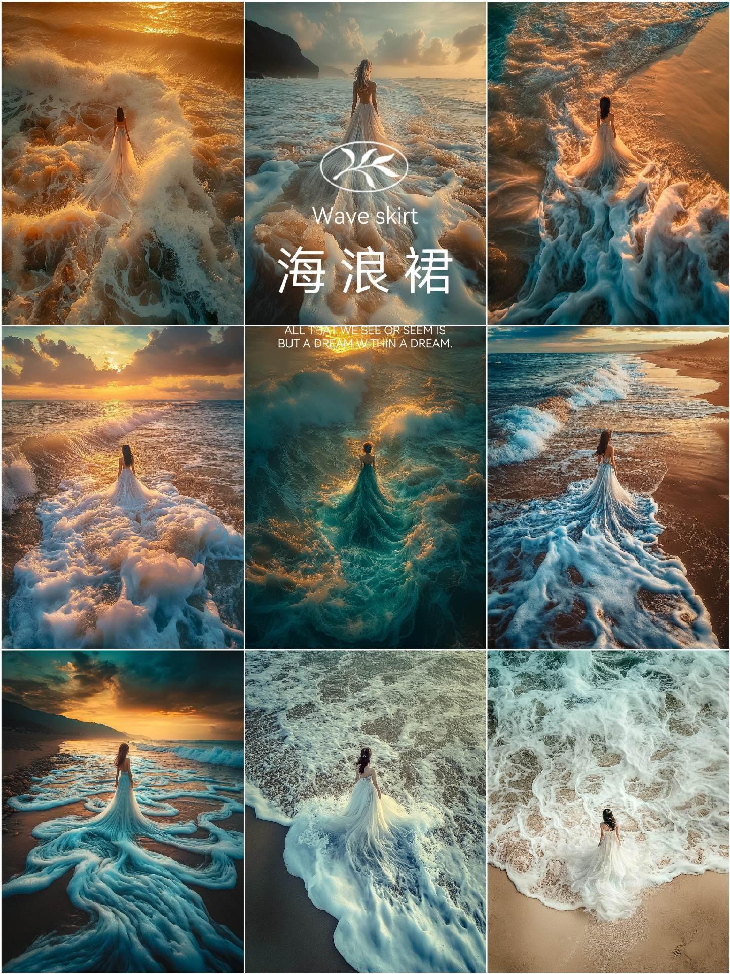 夕阳之下，以浪为裙....穿上浪漫飄逸的沙滩裙，甩掉累人的高跟鞋光着脚...