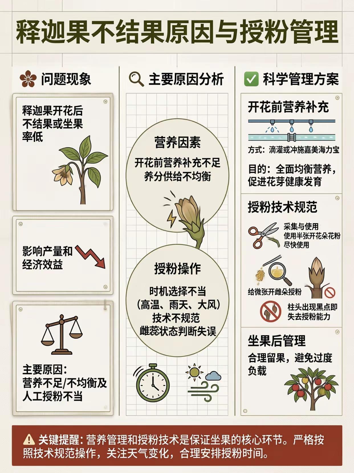释迦果不结果原因与授粉管理。释迦果种植