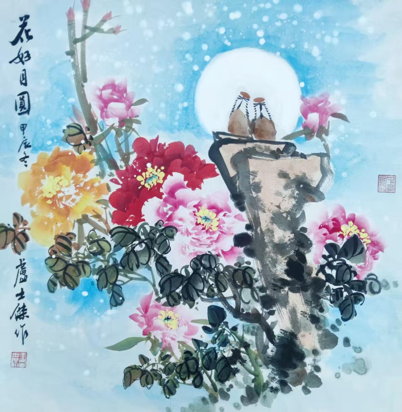 手机上谁有牡丹花图片我觉得牡丹的绘画作品是现在很多花鸟画家的最爱，因为牡丹代表着